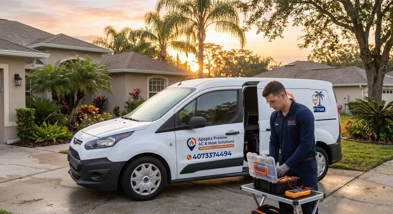 Apopka HVAC service vehicle ready for emergency technician dispatch in Apopka FL